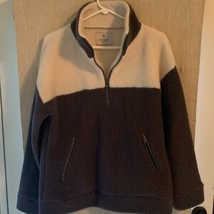 Dudley Stephens Cream and Gray Fleece Pullover